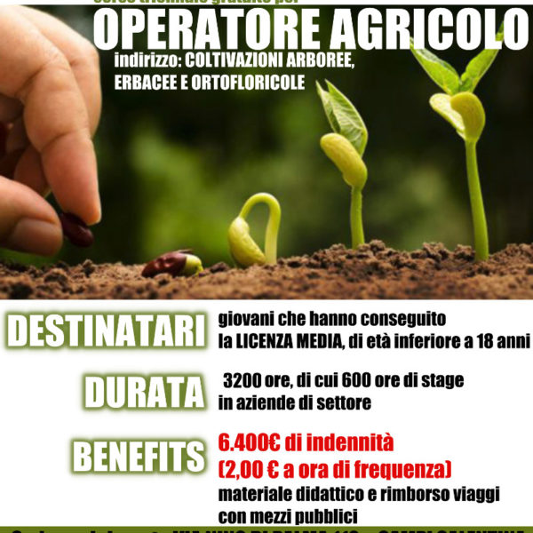 Operatore agricolo – Ind. 2: Coltivazioni arboree, erbacee e ortofloricole